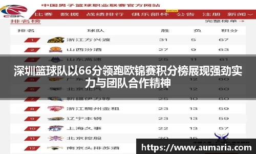 深圳篮球队以66分领跑欧锦赛积分榜展现强劲实力与团队合作精神